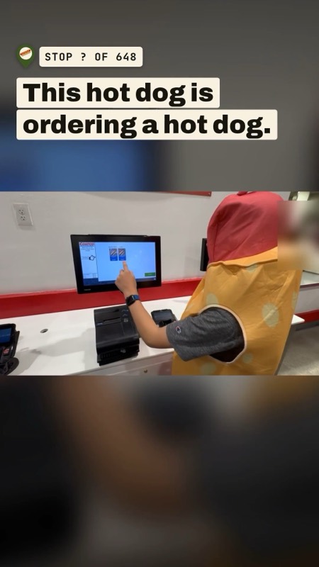 This hot dog is ordering a hot dog. Guess which Costco.