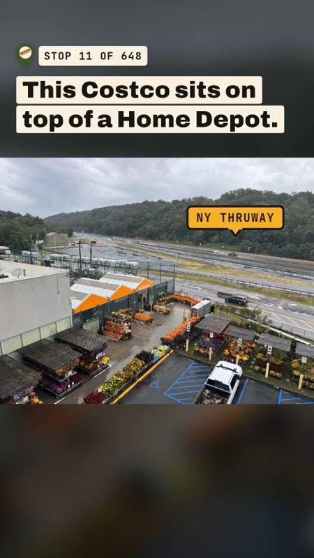 This Costco sits on top of a Home Depot.